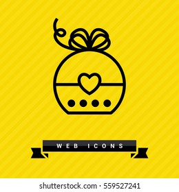 Gift isolated minimal icon. Box graph line vector icon for websites and mobile minimalistic flat design.