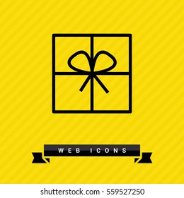 Gift isolated minimal icon. Box graph line vector icon for websites and mobile minimalistic flat design.