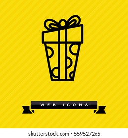 Gift isolated minimal icon. Box graph line vector icon for websites and mobile minimalistic flat design.