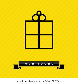 Gift isolated minimal icon. Box graph line vector icon for websites and mobile minimalistic flat design.