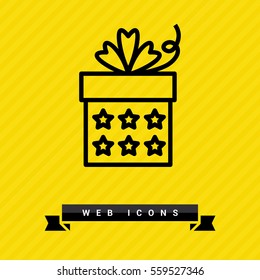 Gift isolated minimal icon. Box graph line vector icon for websites and mobile minimalistic flat design.