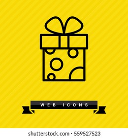 Gift isolated minimal icon. Box graph line vector icon for websites and mobile minimalistic flat design.