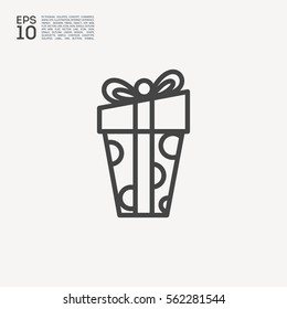Gift isolated minimal icon. Box graph line vector icon for websites and mobile minimalistic flat design.