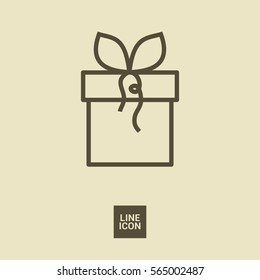 Gift isolated minimal icon. Box graph line vector icon for websites and mobile minimalistic flat design.