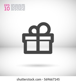 Gift isolated minimal icon. Box graph line vector icon for websites and mobile minimalistic flat design.