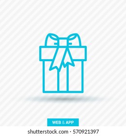 Gift isolated minimal icon. Box graph line vector icon for websites and mobile minimalistic flat design.