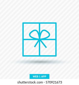 Gift isolated minimal icon. Box graph line vector icon for websites and mobile minimalistic flat design.