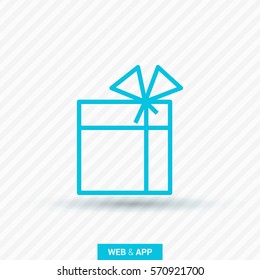 Gift isolated minimal icon. Box graph line vector icon for websites and mobile minimalistic flat design.