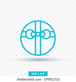 Gift isolated minimal icon. Box graph line vector icon for websites and mobile minimalistic flat design.