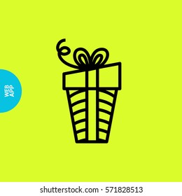 Gift isolated minimal icon. Box graph line vector icon for websites and mobile minimalistic flat design.