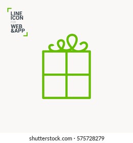 Gift isolated minimal icon. Box graph line vector icon for websites and mobile minimalistic flat design.