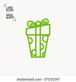 Gift isolated minimal icon. Box graph line vector icon for websites and mobile minimalistic flat design.