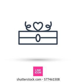 Gift isolated minimal icon. Box graph line vector icon for websites and mobile minimalistic flat design.