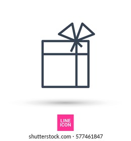 Gift isolated minimal icon. Box graph line vector icon for websites and mobile minimalistic flat design.