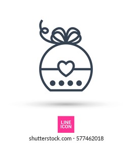 Gift isolated minimal icon. Box graph line vector icon for websites and mobile minimalistic flat design.