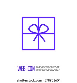 Gift isolated minimal icon. Box graph line vector icon for websites and mobile minimalistic flat design.