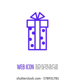 Gift isolated minimal icon. Box graph line vector icon for websites and mobile minimalistic flat design.