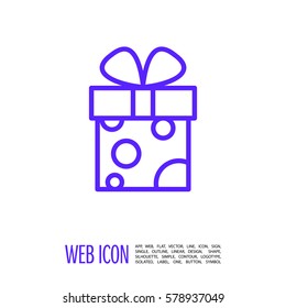 Gift isolated minimal icon. Box graph line vector icon for websites and mobile minimalistic flat design.