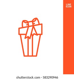 Gift isolated minimal icon. Box graph line vector icon for websites and mobile minimalistic flat design.