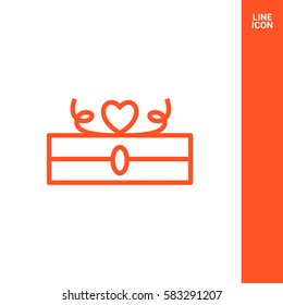 Gift isolated minimal icon. Box graph line vector icon for websites and mobile minimalistic flat design.