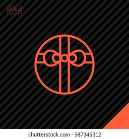Gift isolated minimal icon. Box graph line vector icon for websites and mobile minimalistic flat design.