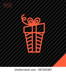 Gift isolated minimal icon. Box graph line vector icon for websites and mobile minimalistic flat design.