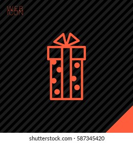 Gift isolated minimal icon. Box graph line vector icon for websites and mobile minimalistic flat design.
