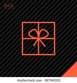 Gift isolated minimal icon. Box graph line vector icon for websites and mobile minimalistic flat design.