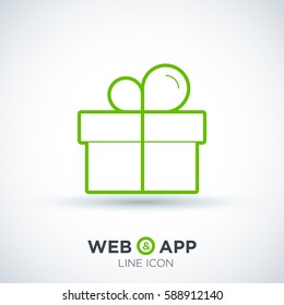 Gift isolated minimal icon. Box graph line vector icon for websites and mobile minimalistic flat design.