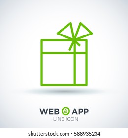 Gift isolated minimal icon. Box graph line vector icon for websites and mobile minimalistic flat design.