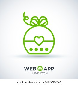 Gift isolated minimal icon. Box graph line vector icon for websites and mobile minimalistic flat design.