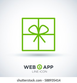 Gift isolated minimal icon. Box graph line vector icon for websites and mobile minimalistic flat design.