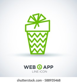 Gift isolated minimal icon. Box graph line vector icon for websites and mobile minimalistic flat design.