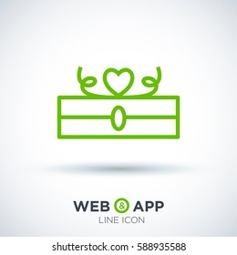 Gift isolated minimal icon. Box graph line vector icon for websites and mobile minimalistic flat design.