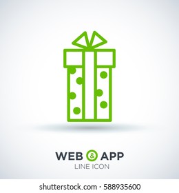 Gift isolated minimal icon. Box graph line vector icon for websites and mobile minimalistic flat design.