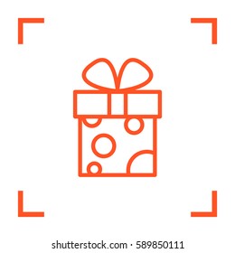 Gift isolated minimal icon. Box graph line vector icon for websites and mobile minimalistic flat design.