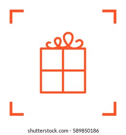 Gift isolated minimal icon. Box graph line vector icon for websites and mobile minimalistic flat design.