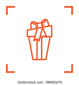 Gift isolated minimal icon. Box graph line vector icon for websites and mobile minimalistic flat design.