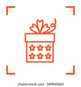 Gift isolated minimal icon. Box graph line vector icon for websites and mobile minimalistic flat design.