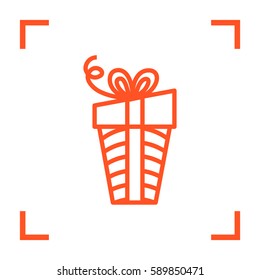 Gift isolated minimal icon. Box graph line vector icon for websites and mobile minimalistic flat design.