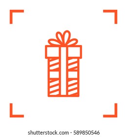 Gift isolated minimal icon. Box graph line vector icon for websites and mobile minimalistic flat design.