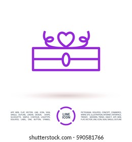 Gift isolated minimal icon. Box graph line vector icon for websites and mobile minimalistic flat design.