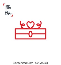 Gift isolated minimal icon. Box graph line vector icon for websites and mobile minimalistic flat design.