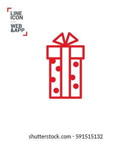 Gift isolated minimal icon. Box graph line vector icon for websites and mobile minimalistic flat design.