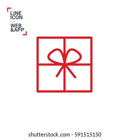 Gift isolated minimal icon. Box graph line vector icon for websites and mobile minimalistic flat design.