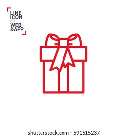 Gift isolated minimal icon. Box graph line vector icon for websites and mobile minimalistic flat design.