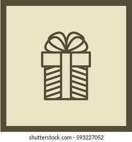 Gift isolated minimal icon. Box graph line vector icon for websites and mobile minimalistic flat design.