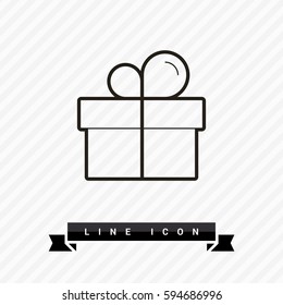 Gift isolated minimal icon. Box graph line vector icon for websites and mobile minimalistic flat design.