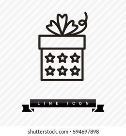 Gift isolated minimal icon. Box graph line vector icon for websites and mobile minimalistic flat design.
