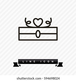 Gift isolated minimal icon. Box graph line vector icon for websites and mobile minimalistic flat design.